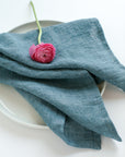 Stone Washed Linen Hemmed Dinner Napkins
