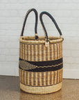 Bolga Baskets - Tall, Natural & Black