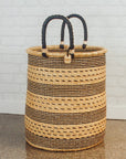 Bolga Baskets - Tall, Natural & Black