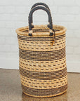 Bolga Baskets - Tall, Natural & Black