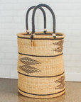 Bolga Baskets - Tall, Natural & Black