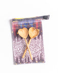 Olive Wood Heart Teaspoon Pair