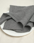 Stone Washed Linen Hemmed Dinner Napkins