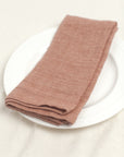 Stone Washed Linen Hemmed Dinner Napkins