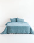 Linen Duvet Cover Set - Denim Blue