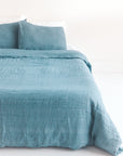 Linen Duvet Cover Set - Denim Blue