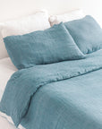 Linen Duvet Cover Set - Denim Blue