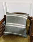 18" Aden Throw Pillow Cover - Grey with Natural