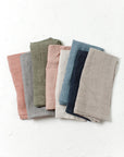 Stone Washed Linen Hemmed Dinner Napkins