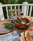 Olive Wood Spiral Salad Servers